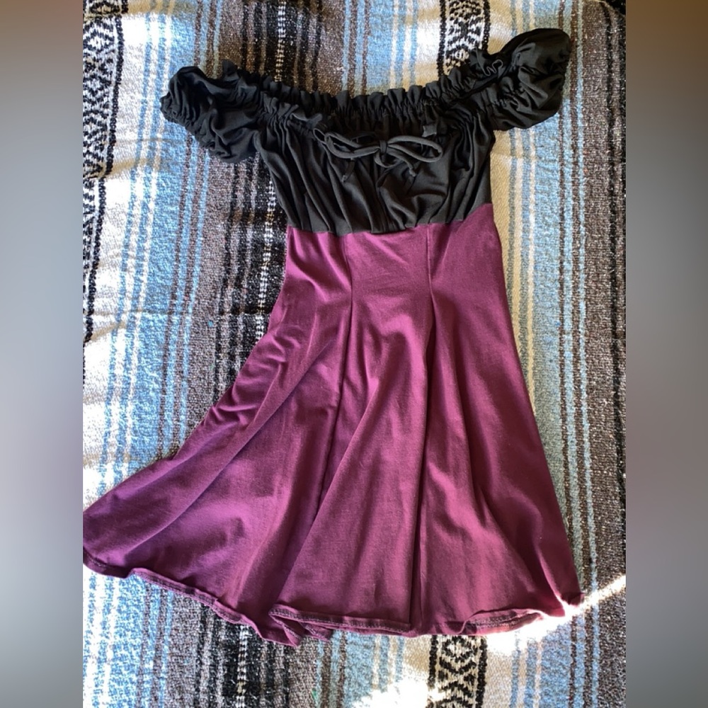 Handmade Plum & Black Mini Dress